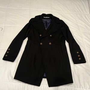 Wool black peacoat